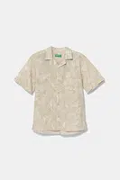 Dětská bavlněná košile United Colors of Benetton béžová barva, 5OUGCQ03U