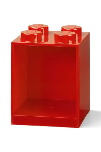 Nástěnná police Lego červená barva