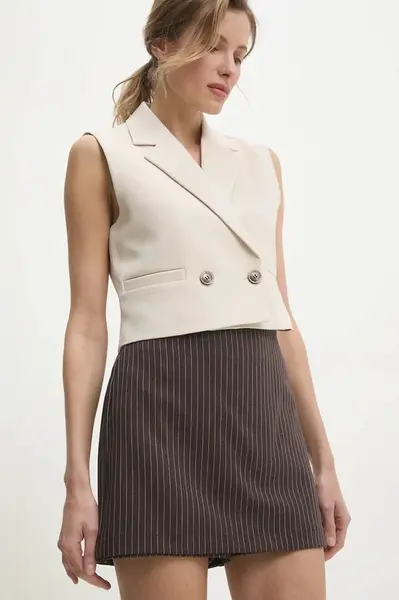 Kalhotová sukně Answear.LAB hnědá barva, high waist