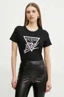 Bavlněné tričko Guess černá barva, W5GI05 I3Z14