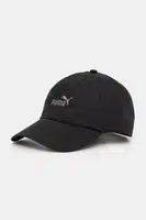 Bavlněná baseballová čepice Puma černá barva, s aplikací, 25983