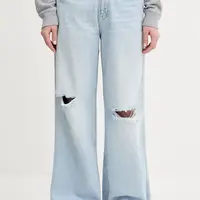 Džíny Tommy Jeans dámské, modrá barva, DW0DW21281