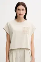 Tričko United Colors of Benetton dámské, béžová barva, 3IFVD10AF