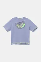 Bavlněné tričko United Colors of Benetton fialová barva, s potiskem, 3I1XC10P6