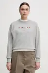 Mikina Tommy Hilfiger dámská, šedá barva, s aplikací, WW0WW45526