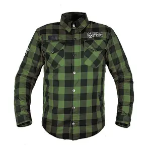 Moto košile W-TEC Black Heart Rattlesneak zeleno-černá kostkovaná 3XL