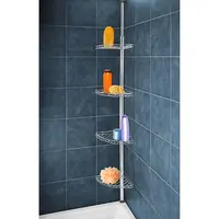 Teleskopická rohová police do koupelny, 4 pozice