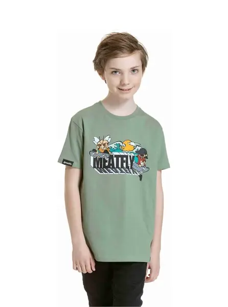 Meatfly dětské tričko Skejters Olive | Zelená | Velikost 158 | 100% bavlna