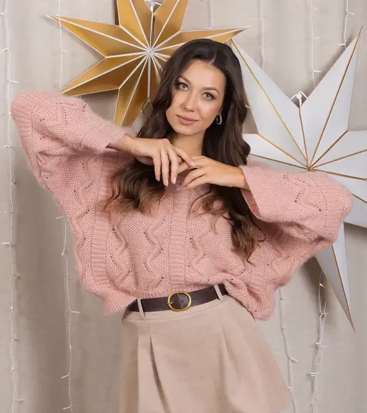 Gemre Soft Pink Long Sleeve Sweater Rianee