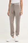Velurové teplákové kalhoty Guess COUTURE dámské, béžová barva, V3BB27 K0232