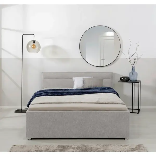 MID.YOU ČALOUNĚNÁ POSTEL, 140/200 cm, světle šedá