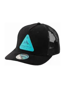 Meatfly kšiltovka Hawkye Trucker Black Peak | Černá | Velikost One Size