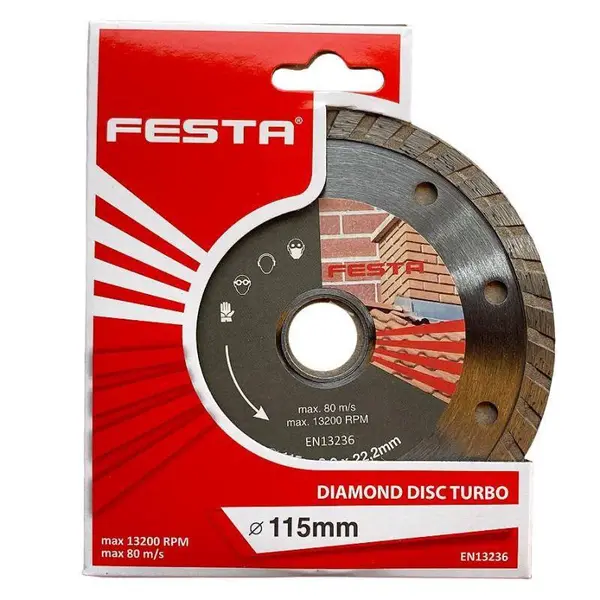 Kotouč diamantový turbo Ø 115 x 22,2 mm, FESTA
