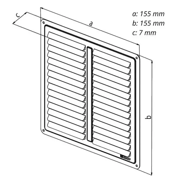 Mřížka větrací - krytka NVM, 150 x 150 mm K, nerez 0710