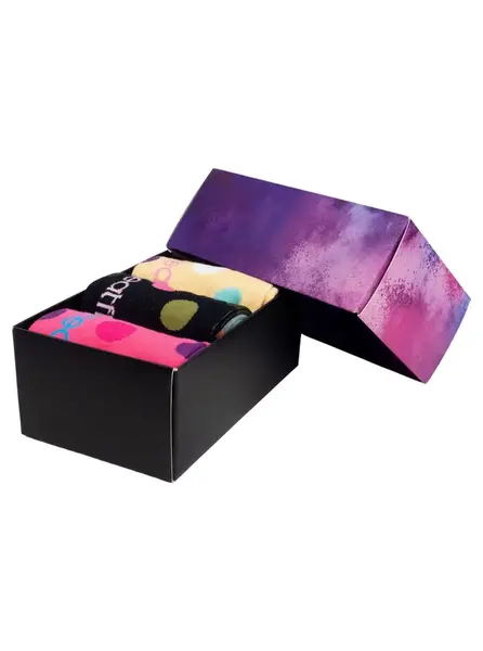 Meatfly ponožky Lexy Gift Pack Orange Dots | Mnohobarevná | Velikost XS/S