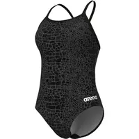 Arena SNAKESKIN SWIMSUIT LIGHTDROP BACK Dámske plavky, čierna, veľkosť