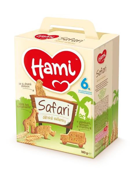 Hami Safari dětské sušenky 180g 6M