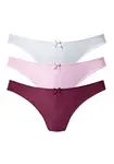 PETITE FLEUR Tangá  pastelovo ružová / vínovo červená / biela