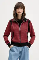 Mikina adidas Originals Houndstooth dámská, červená barva, vzorovaná, JY3461