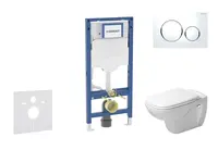 Geberit Duofix - Set predstenovej inštalácie, klozetu D-Code a dosky softclose, tlačidlo Sigma20, biela/lesklý chróm SANI11CP3103