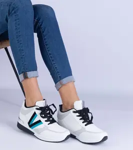 Gemre White women's sneakers with hidden wedge Ninella