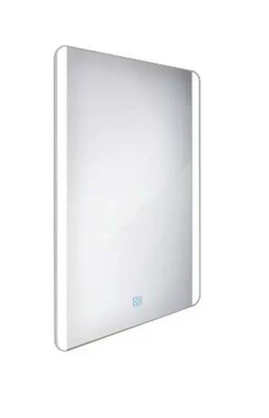 Nimco Zrcadla - Zrcadlo v rámu s LED osvětlením, 50x70 cm, hliník ZP 17001V