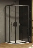 Ravak Blix - Sprchový kút Slim BLSCP4-90, 90x90 cm, čierna/číre sklo X3BM70300Z1