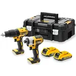 DeWALT Nářadí - 18V AKU sada vrtacího šroubováku a rázového utahováku, 2x aku 2,0 Ah XR, nabíječka DCK2060D2T