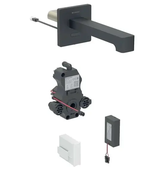 Geberit Brenta - Elektronický umyvadlový ventil pod omítku, bateriové napájení, easy to clean, matná černá 116.293.14.1