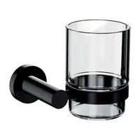 OMNIRES Modern Project - Držák kartáčků a pasty, sklo/matná černá MP60320BL