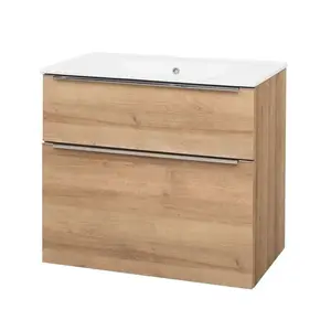 Mereo Mailo - Skrinka s umývadlom, 81x72x48 cm, 2 zásuvky, dub CN521