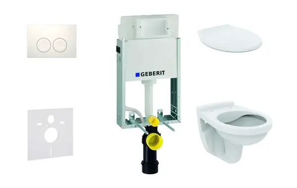 Geberit Kombifix - Set předstěnové instalace, klozet Alpha se sedátkem, tlačítko Delta21, alpská bílá 110.100.00.1 NR1