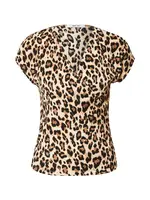 ABOUT YOU Tričko 'Isabella'  béžová / farba ťavej srsti / čierna / biela