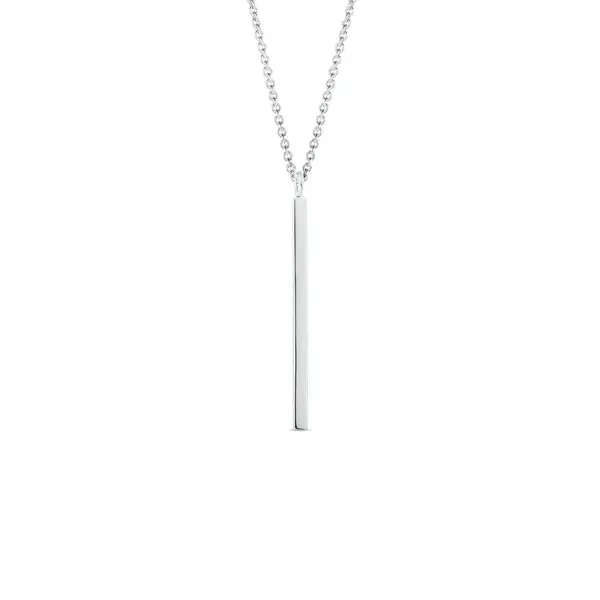 Náhrdelník s hladkou tyčinkou z bieleho zlata KLENOTA