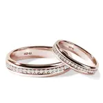 Súprava svadobných diamantových obrúčok eternity z ružového zlata KLENOTA