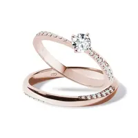 Zásnubná súprava z ružového zlata s briliantmi KLENOTA