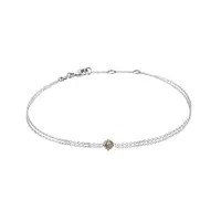 Náramok z bieleho zlata s champagne diamantom KLENOTA