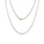 Řetízek typu Paperclip v růžovém zlatě v délce 50 cm KLENOTA