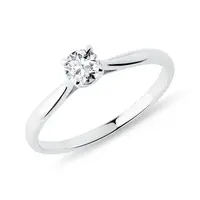 Jemný prsten v bílém zlatě s briliantem KLENOTA
