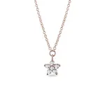 Náhrdelník hvězda s diamanty v růžovém zlatě KLENOTA