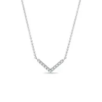 Náhrdelník z bílého zlata s diamantovým přívěskem KLENOTA
