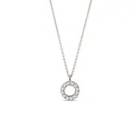 Diamantový přívěsek kruh z růžového zlata KLENOTA