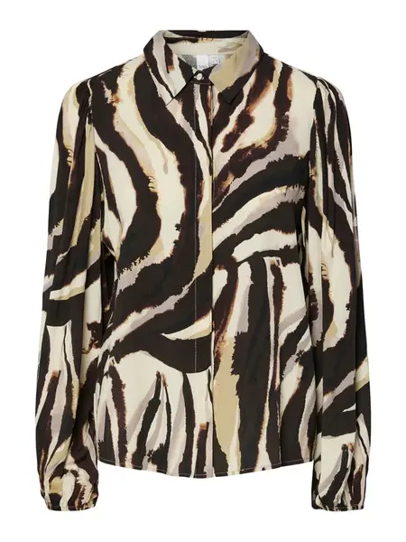 YAS Blúzka 'YASASINA'  krémová / tmelová / čierna