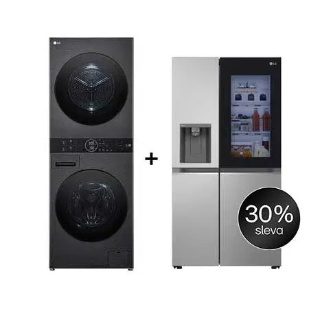 SET - LG WashTower WT1210BBF + Chladnička InstaView™ GSGV80PYLD