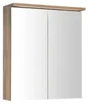 Aqualine KAWA - Zrcadlová skříňka s LED osvětlením, 60x70x22 cm, dub emporio WGL36S