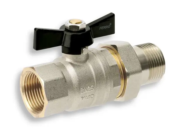 Novaservis Instalatérský program - Kulový kohout s motýlkem a šroubením ŠM 3/4" KSH2