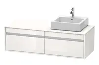 Duravit Ketho - Umyvadlová skříňka 43x140x55 cm, pravá, 2 zásuvky, lesklá bílá KT6697R2222