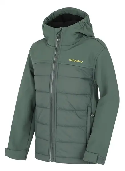 Husky Swany K 146, faded green Dětská softshell plněná bunda