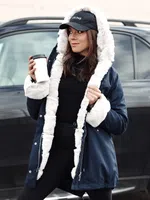 Kurtka zimowa damska parka STARBURST granatowa Dstreet