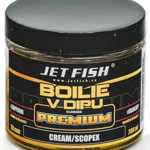 Jet fish boilie v dipu premium clasicc 200 ml 20 mm - cream scopex